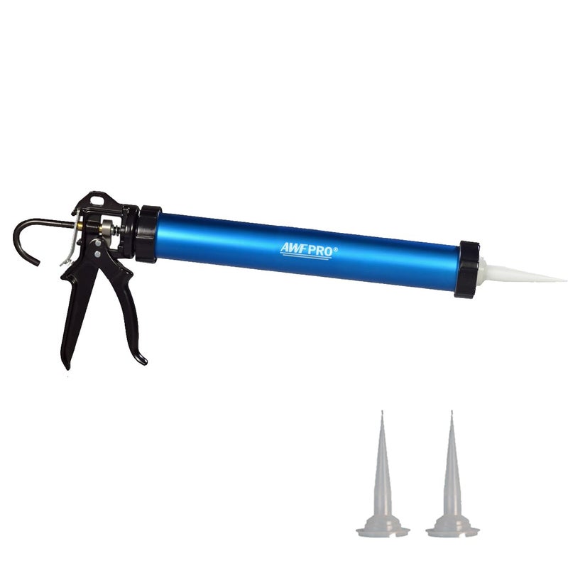 AWF PRO Sausage Caulking Gun, 20 oz Foil Pack and 10 oz Cartridge Convertible, 12:1 Thrust Ratio, Aluminum Barrel, Includes 3 Tips - Image 1